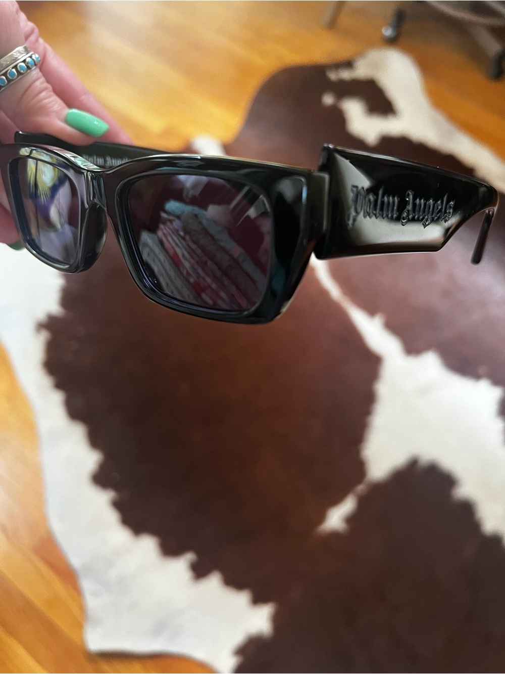 Palm Angels PERI002 PALM 1045 Black/Blue Sunglasses 53-19-145 Brand New Full Set